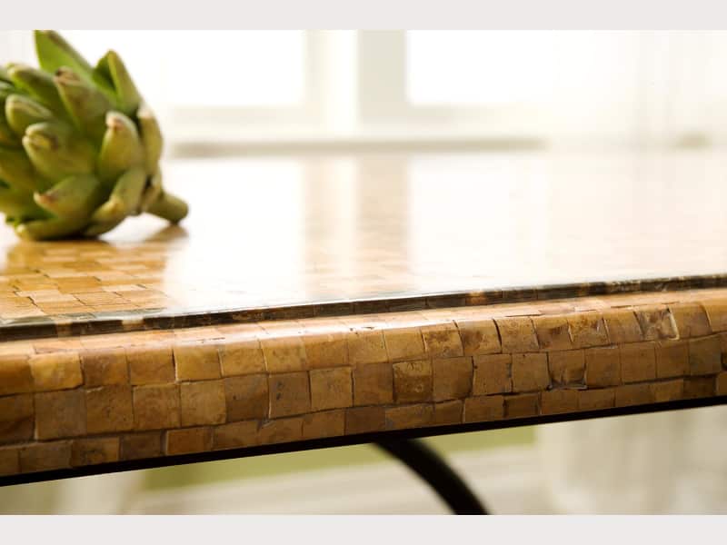 Arhaus Italian Mosaic Dining Table Lthr Chairs Apartment