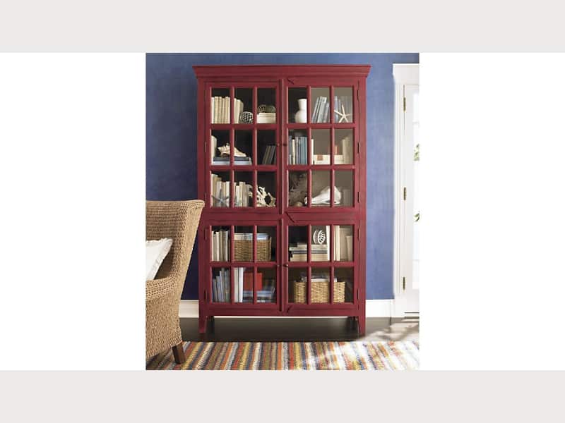 Crate Barrel Rojo Red Tall Cabinet Apartment Therapy S Bazaar