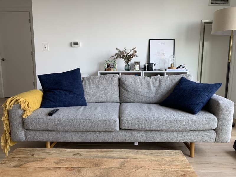 Eddy 82 Sofa Deco Weave Feather Gray Apartment Therapy S Bazaar