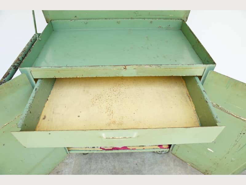 Vintage Industrial Metal Utility Rolling Bar Cart ...