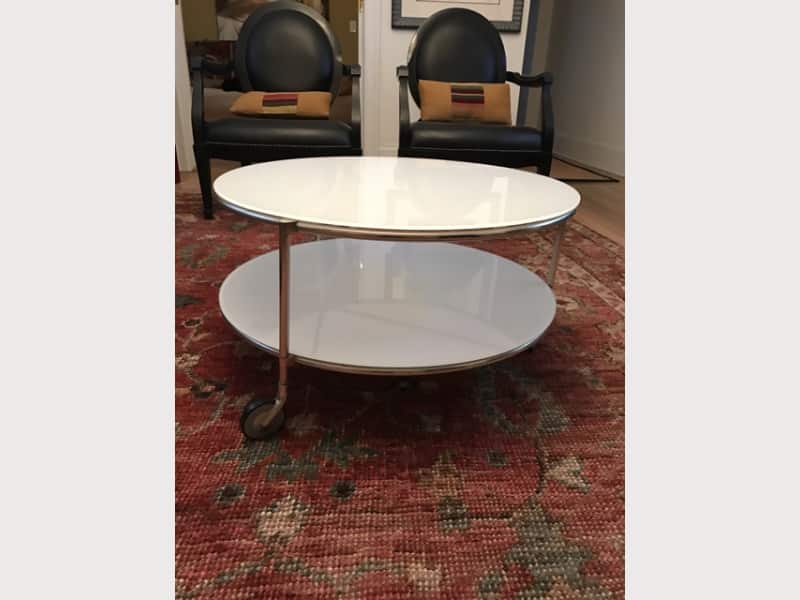 Ikea Strind Round White Glass Coffee Table Apartment Therapy S