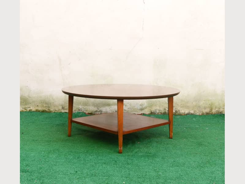 Mid Century Lane Round Coffee Table With Shelf Apartment Therapy S Bazaar