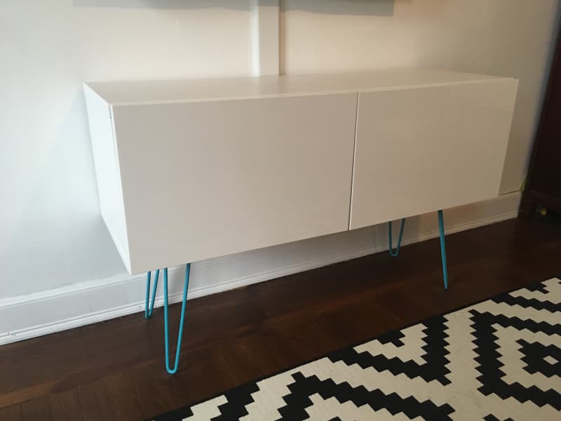 Besta Shelf With Doors Ikea Hack With Hairpin Legs Apartment