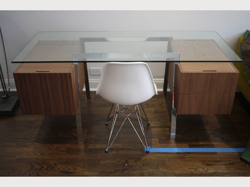Dwr Homework Desk Double Drawer Walnut Chrome Apartment Therapy S Bazaar
