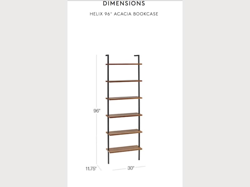 Wall Mounted Helix 96" Acacia Bookcase - Apartment Therapy ...