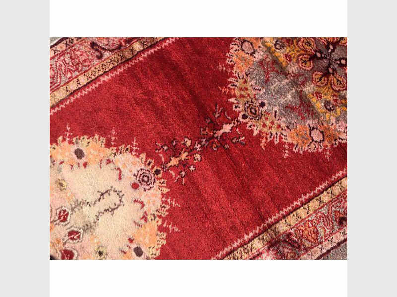 Teppiche 7 5x5 Feet Red Overdyed Rugs Turkish Oushak Red Color