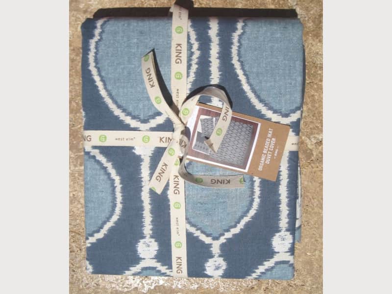 West Elm Bead Print Ikat Duvet Cover 2 Shams King Apartment