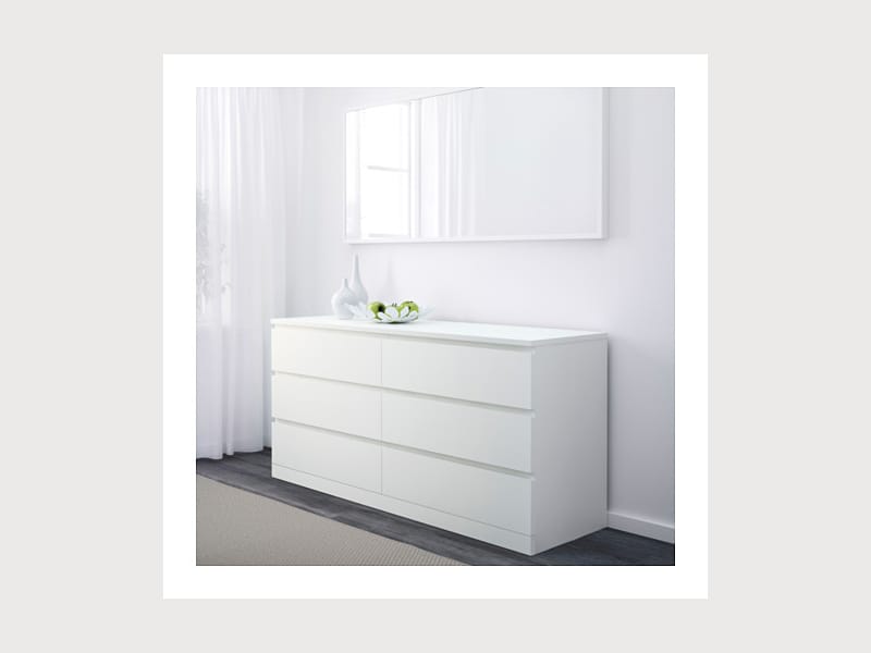 feather shape bang Ikea MALM 6-drawer dresser, white - Apartment Therapy's Bazaar.