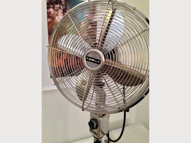 Allaire Telescoping Floor Fan Brushed Nickel Apartment