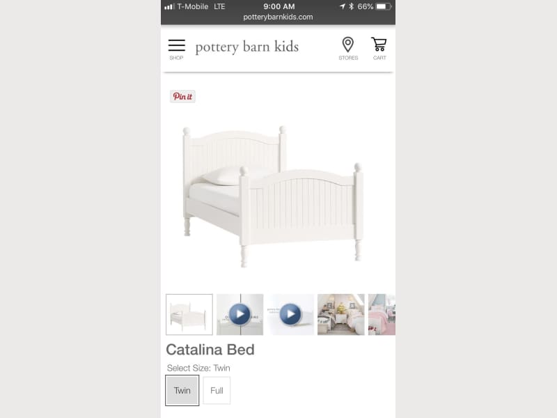 pottery barn catalina twin bed