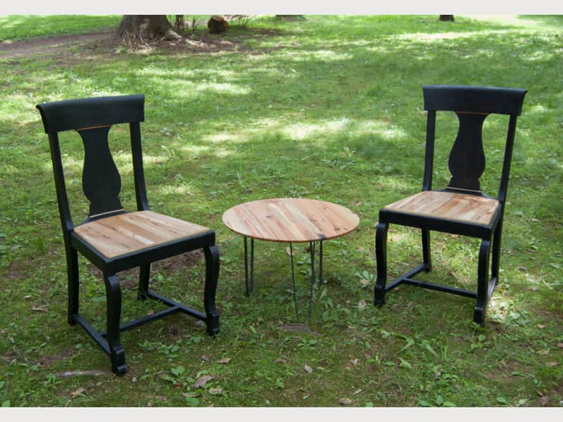 Matte Black & Reclaimed Wood Traditional Chairs - Apartment Therapy's