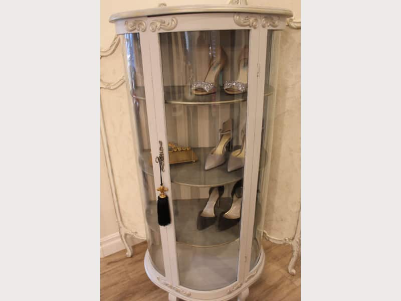 Refinished Vintage French Provincial Curio Cabinet Apartment