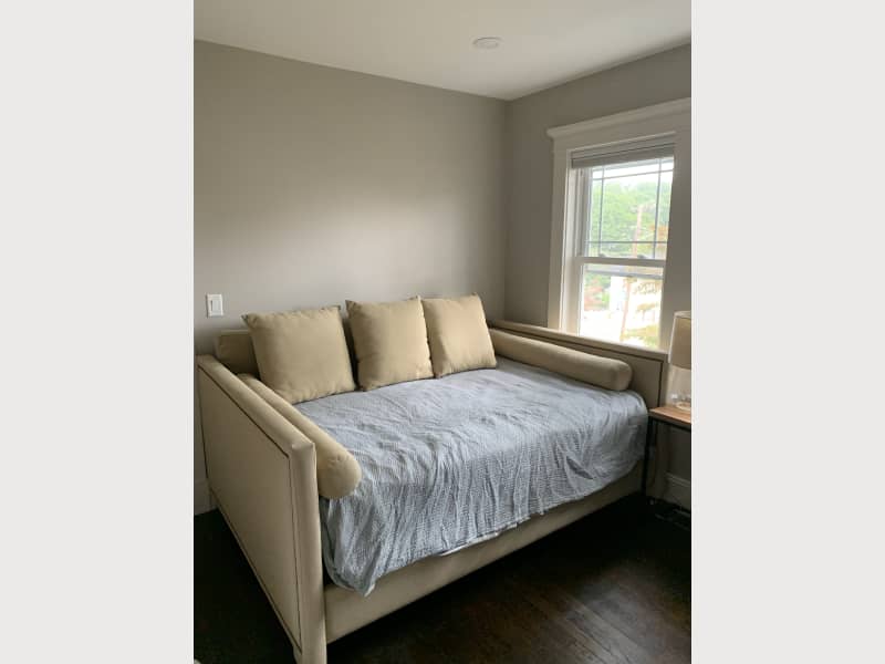 full size mattress with boxspring nearby