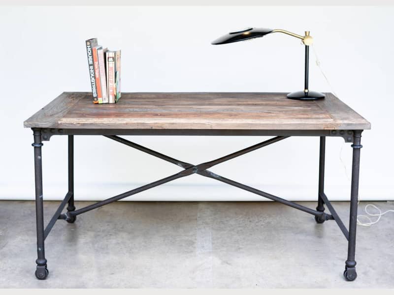 Restoration Hardware Flatiron Desk Reclaimed Wood Apartment