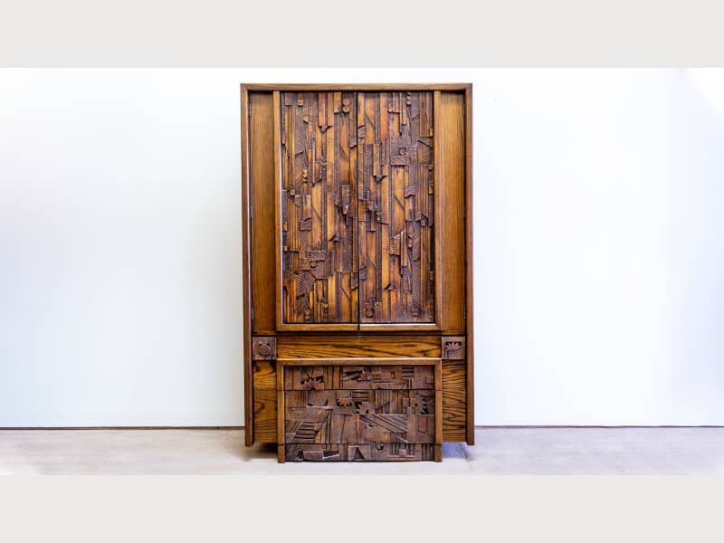 Mid Century Modern Lane Pueblo Brutalist Armoire