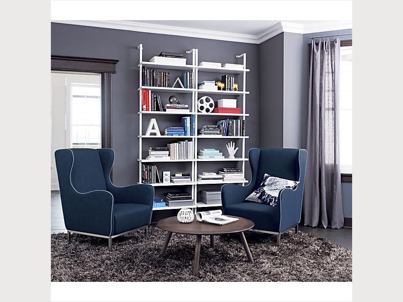 Cb2 Stairway Bookshelf White Apartment Therapy S Bazaar Minimalism scales to the max in clean, pristine white. crate and barrel