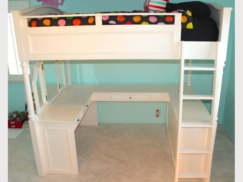 White Pottery Barn Teen Chelsea Vanity Loft Bed Apartment Therapy S Bazaar