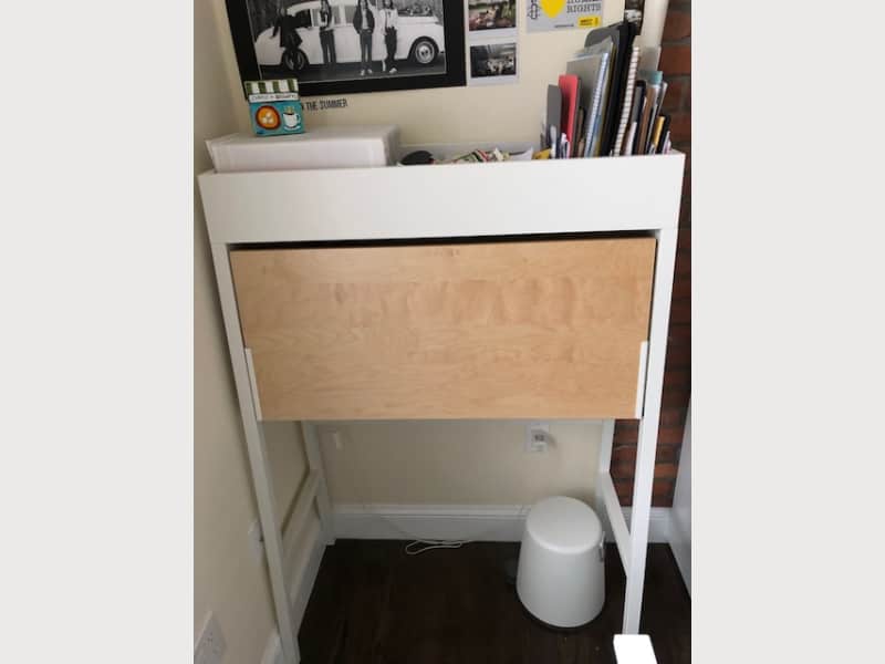 Ikea Ps 2014 Foldable Desk In White Birch Veneer Apartment