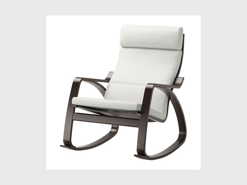 Ikea Poang Rocking Chair Blk Brn Finnsta White Apartment