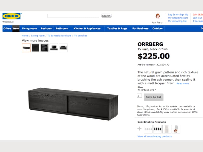 Ikea Orrberg Television Cabinet Never Opened New Apartment