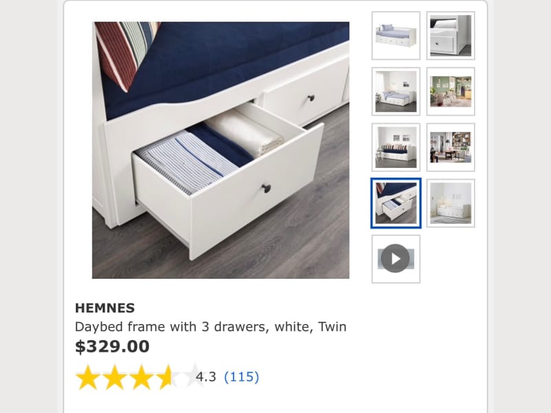 Hemnes Daybed Frame With 3 Drawers White Apartment Therapy S