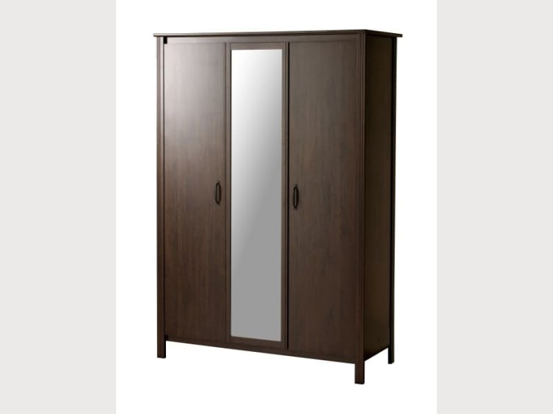 Ikea Brusali Wardrobe With 3 Doors Mirror Apartment