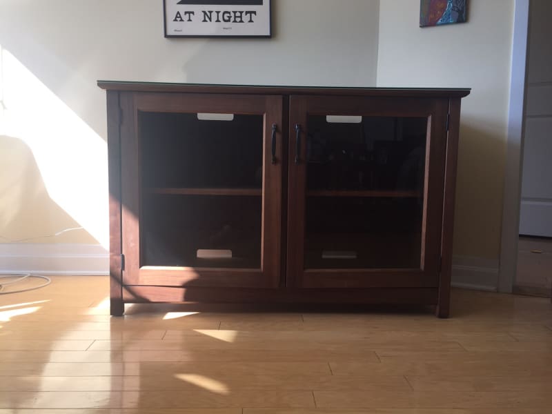 Crate Barrel Ainsworth Walnut 47 Media Console Apartment