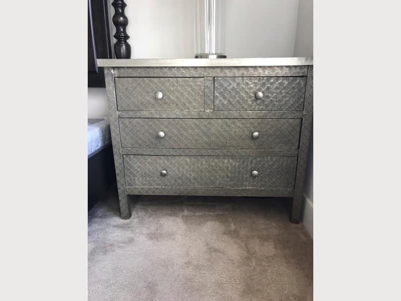 Set Of 2 Embossed Metal Mango Wood Dressers Apartment Therapy S
