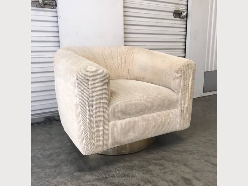 Vintage 80s Ivory Swivel Barrel Chair Apartment Therapy S Bazaar