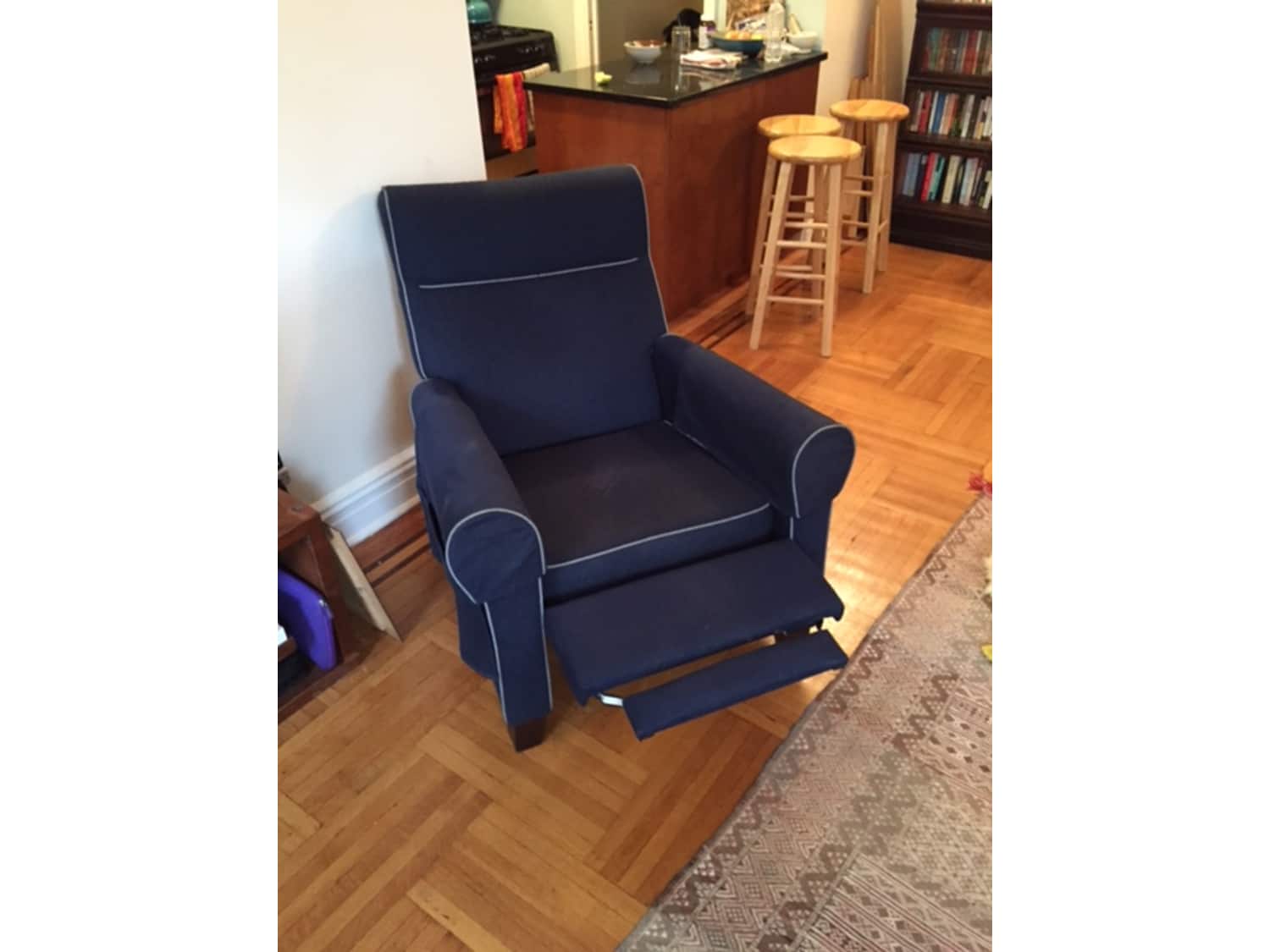 Ikea Ektorp Muren Recliner Blue Great Conditio Apartment Therapy S Bazaar