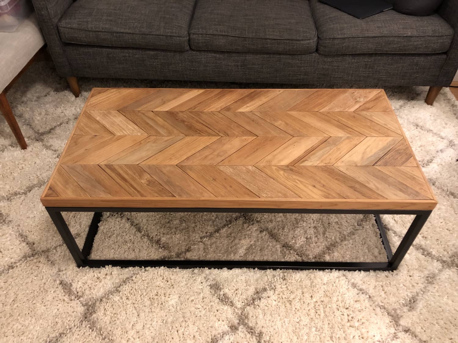 Crate Barrel Dixon Herringbone Wood Coffee Table Apartment Therapy S Bazaar