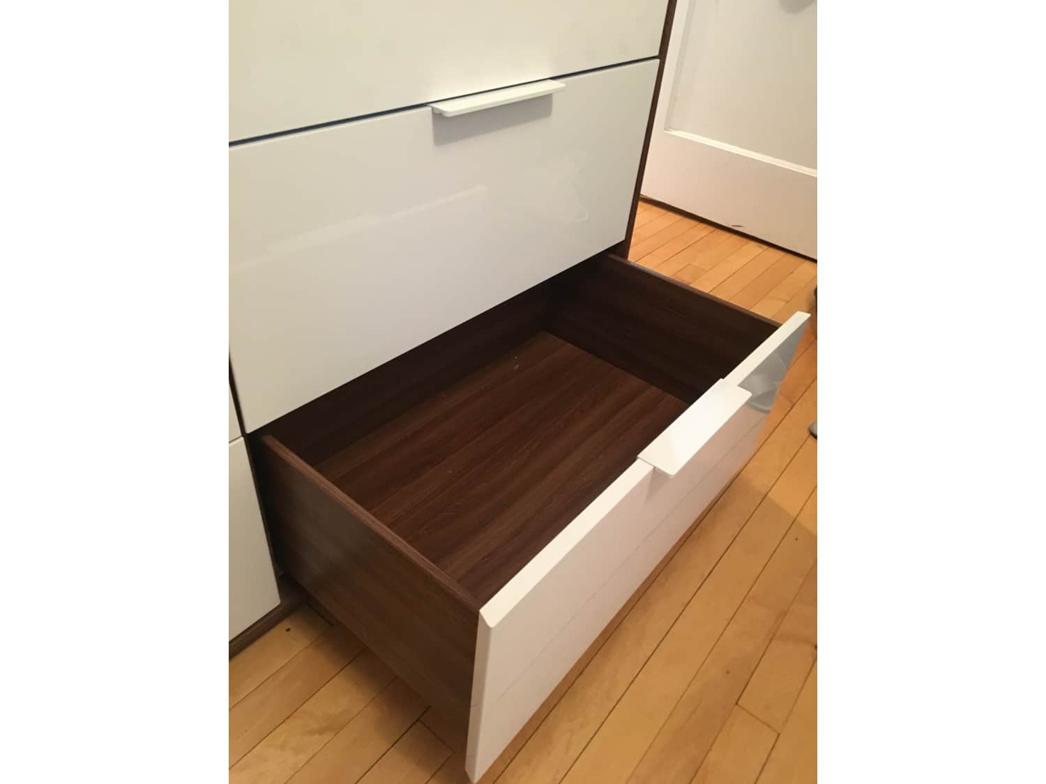 Ikea Nyvoll 6 Drawer Dresser Medium Brown White Apartment