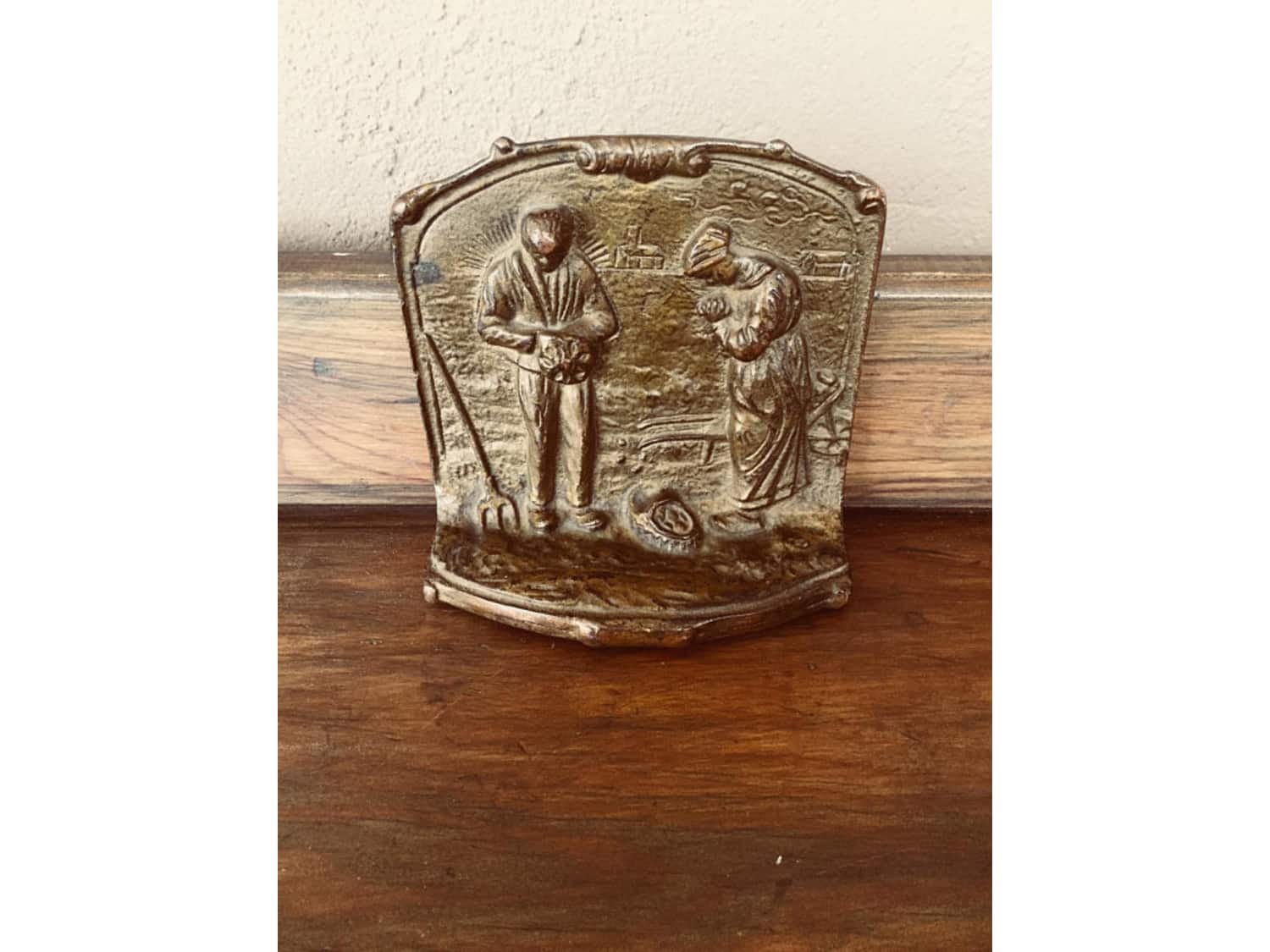 Bronze Bookends feat. Millet’s The Angelus Scen... - Apartment Therapy