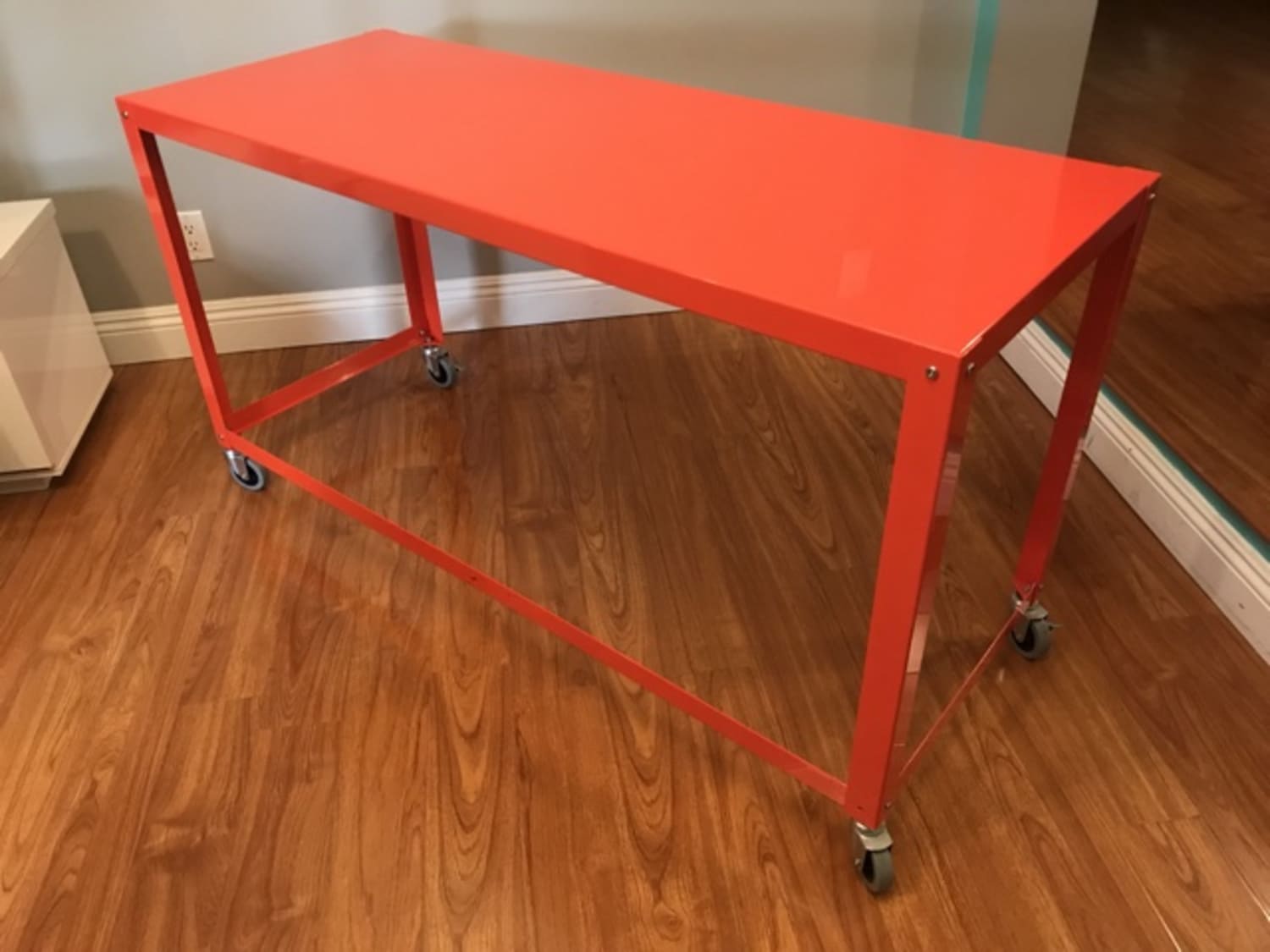 Cb2 Go Cart Orange Rolling Desk Apartment Therapy S Bazaar