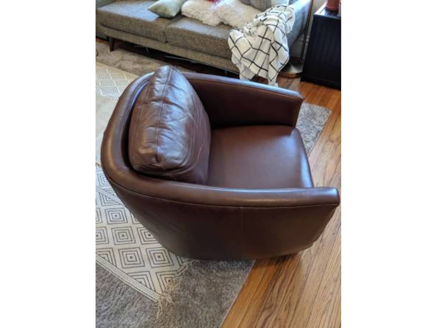 Ford Leather Swivel Accent Chair Apartment Therapy S Bazaar