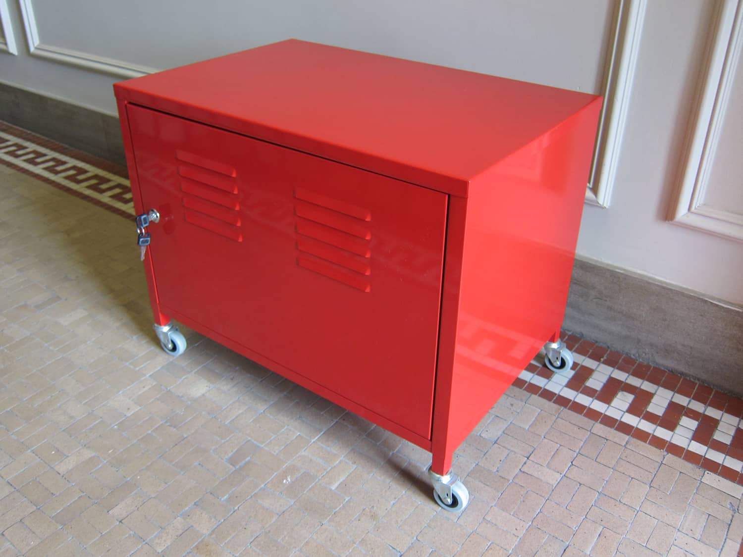 Ikea Ps Red Rolling Storage Cabinet With Lock Apartment Therapy S Bazaar