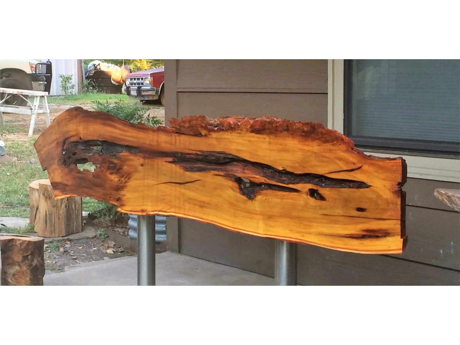 Bois D Arc Osage Orange Live Edge Slab Headboard Apartment