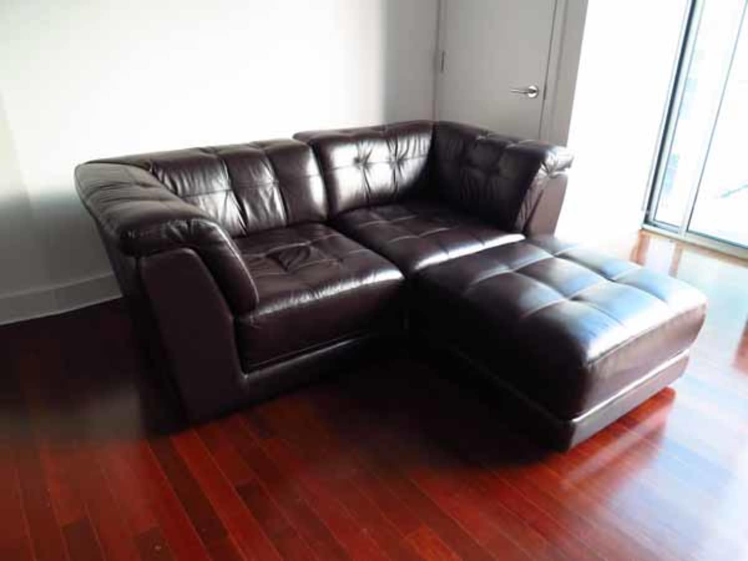 Stacey Leather 3 Piece Modular Sectional Sofa Apartment Therapy S Bazaar