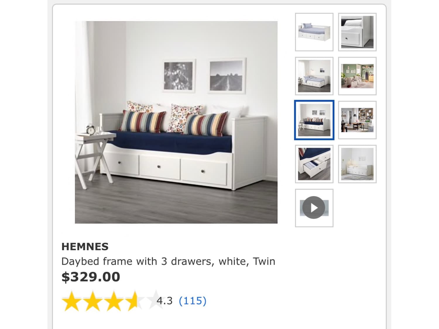Hemnes Daybed Frame With 3 Drawers White Apartment Therapy S