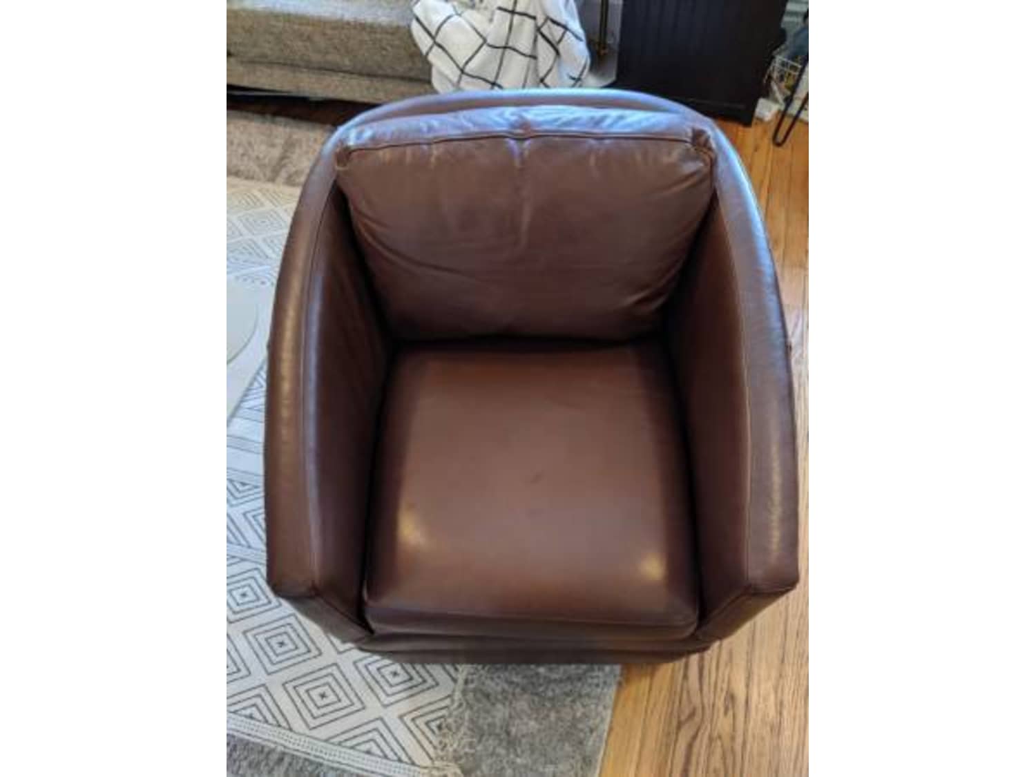 Ford Leather Swivel Accent Chair Apartment Therapy S Bazaar