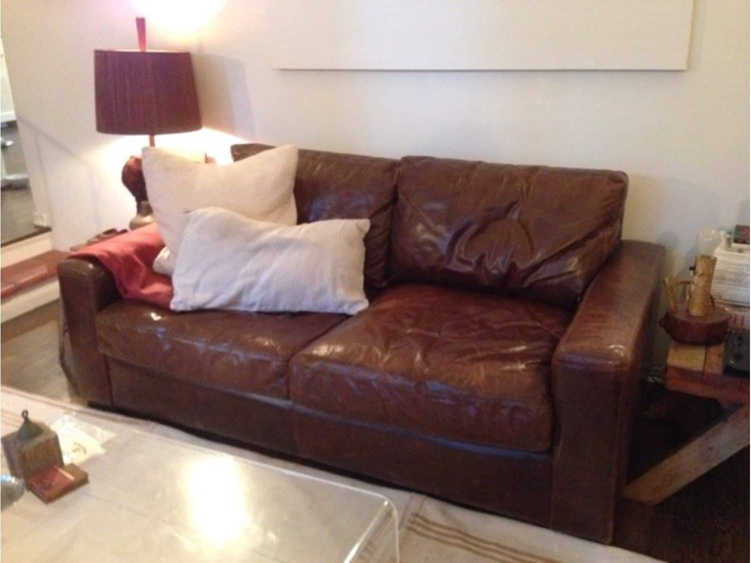 Restoration Hardware Maxwell Leather Sofa Coach Apartment