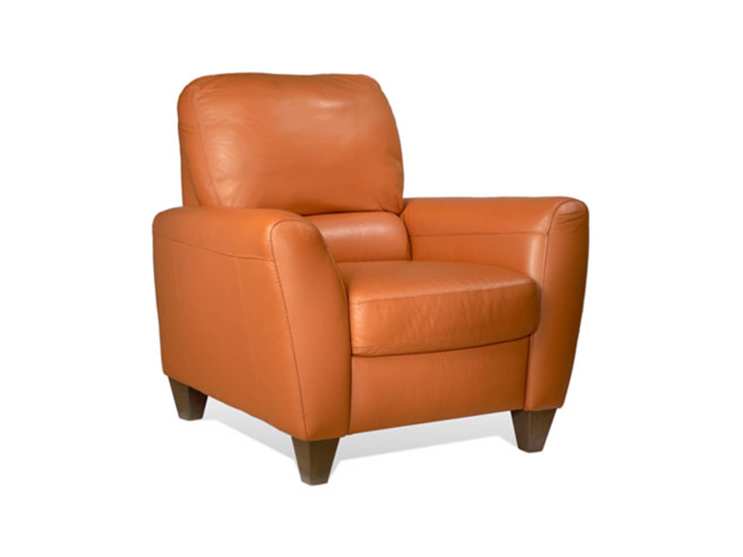 orange leather recliner sofa