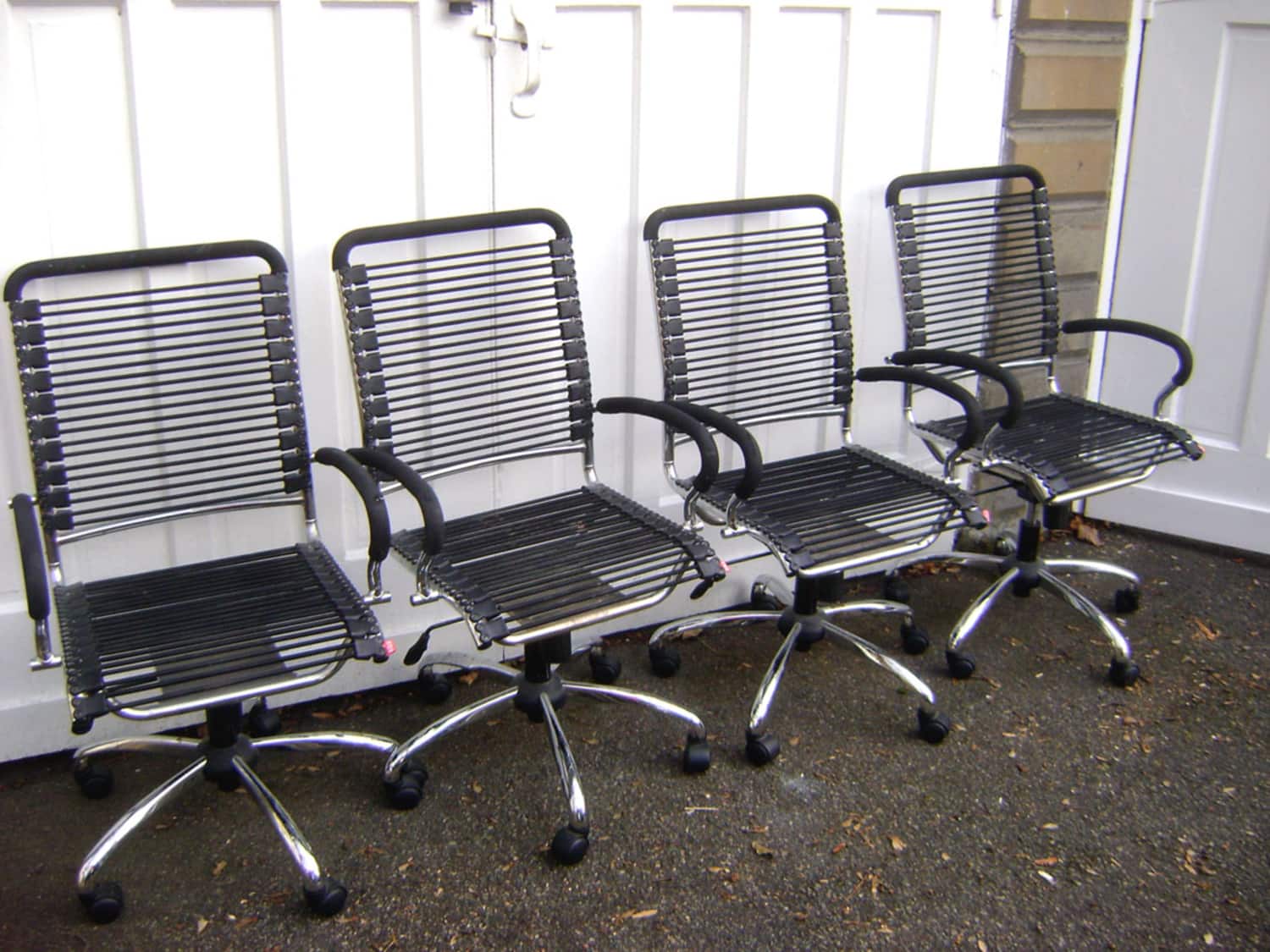 Set Of 4 Eq3 Office Dining Chairs Chrome Bungee Apartment Therapy S Bazaar