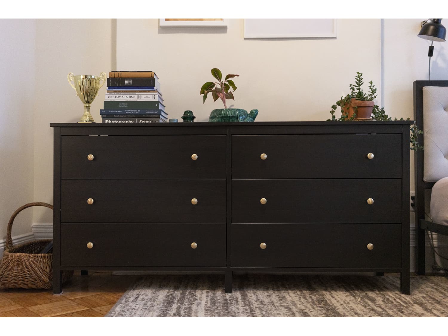 Koppang 6 Drawer Dresser Black Brown Wood Wardrobe Apartment