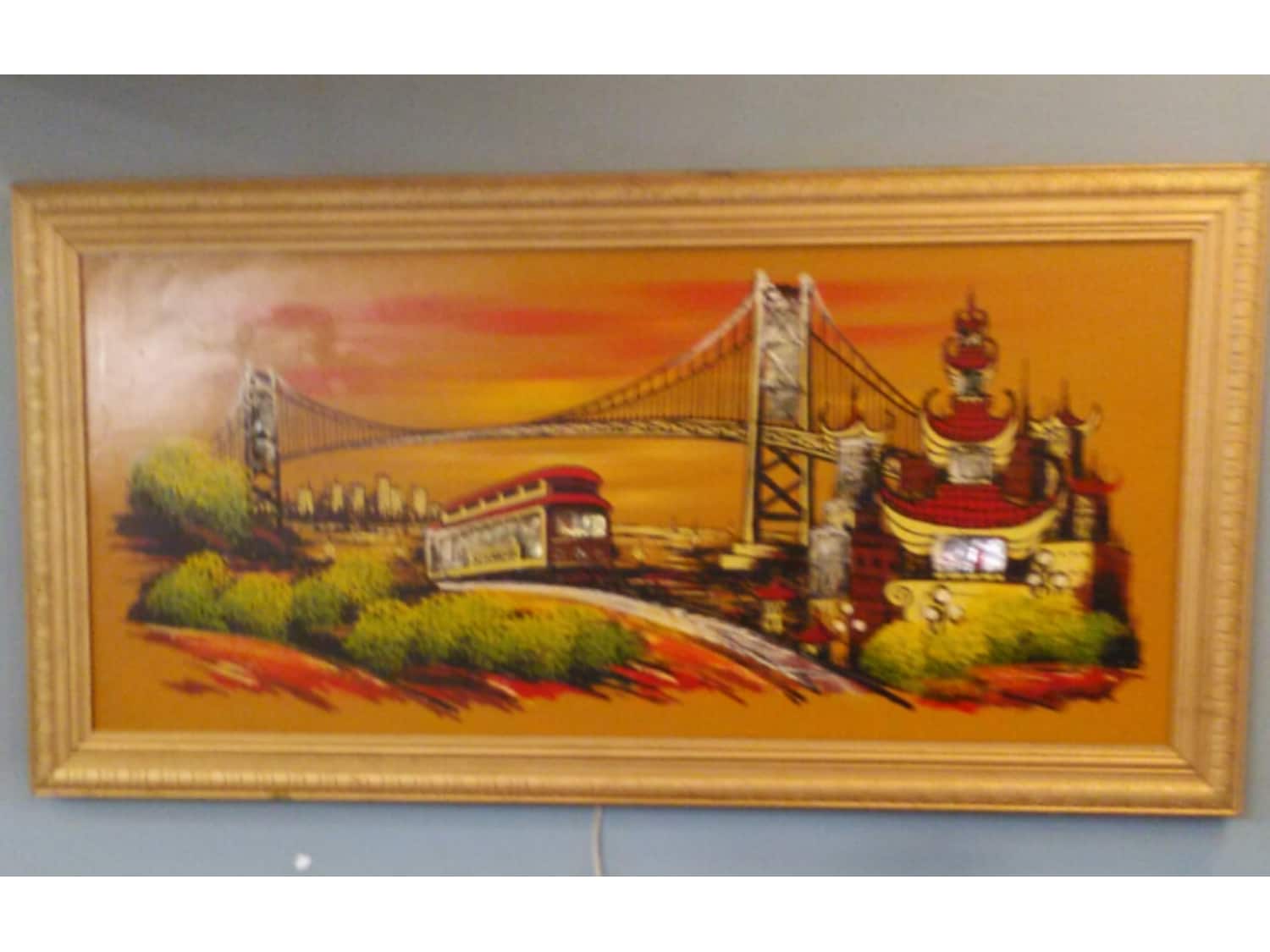 Vintage Ashbrook Studio Lighted Sf Cable Car Paint Apartment