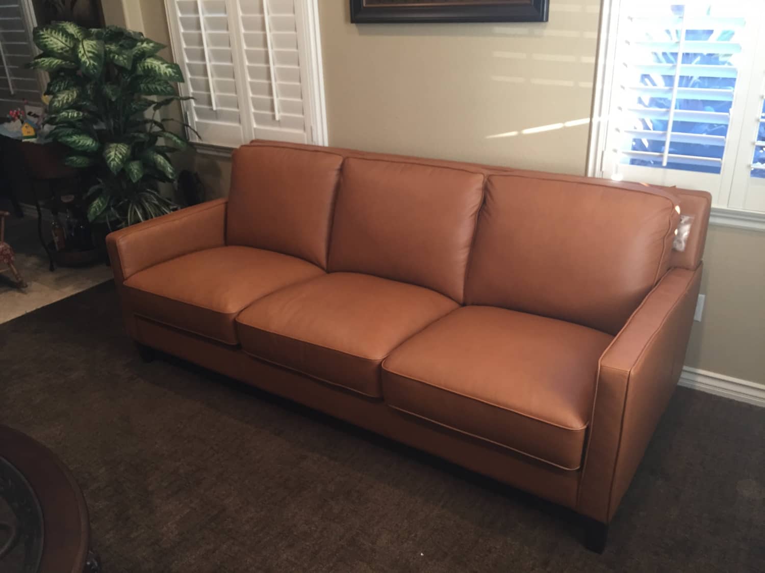 West Park Leather Sofa Cognac Brown Apartment Therapy S Bazaar