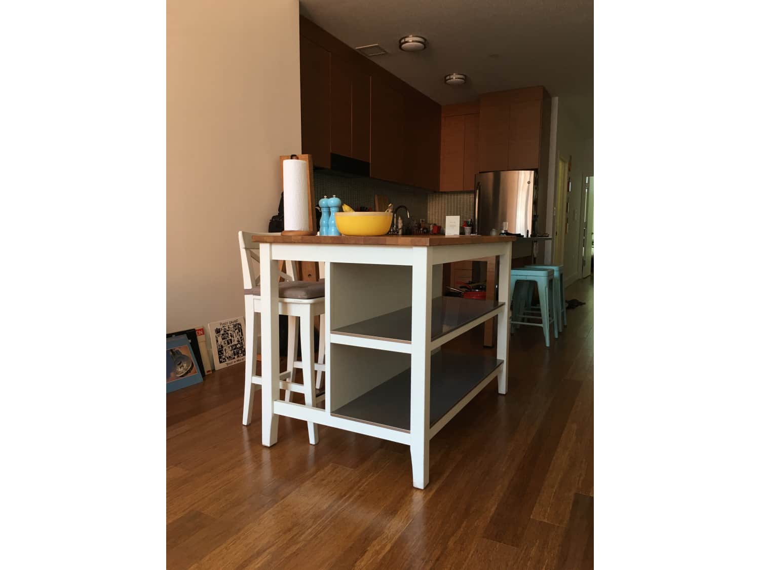IKEA kitchen island bench with 2 x bar stools - Apartment Therapy's Bazaar.