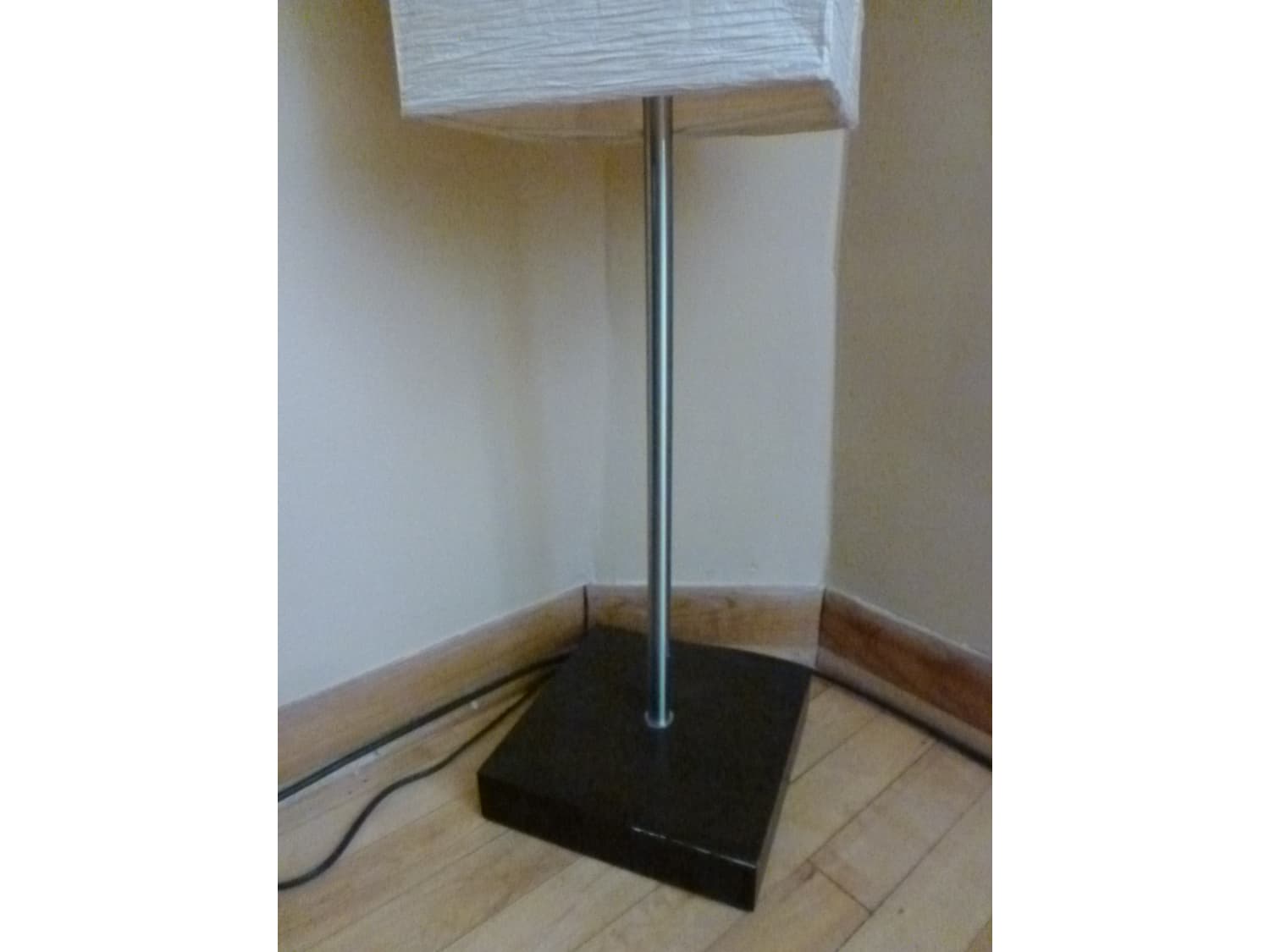 Ikea floor lamp lantern paper shade-wooden base ...