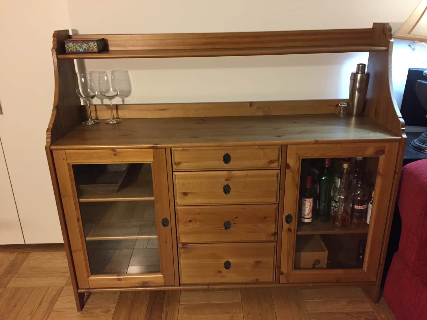 Ikea Leksvik Pine Sideboard Buffet Cabinet Apartment Therapy S Bazaar