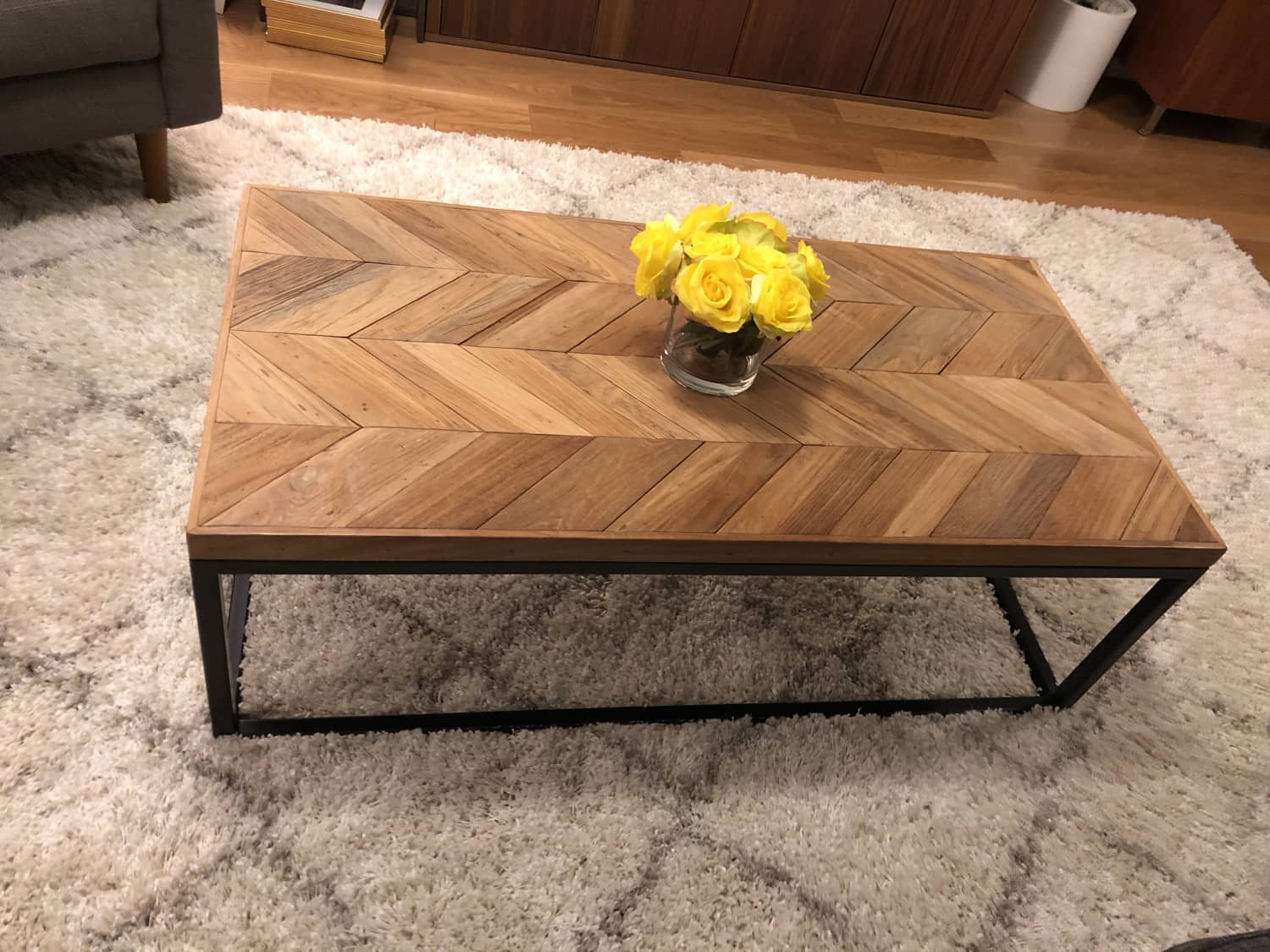 Crate Barrel Dixon Herringbone Wood Coffee Table Apartment Therapy S Bazaar